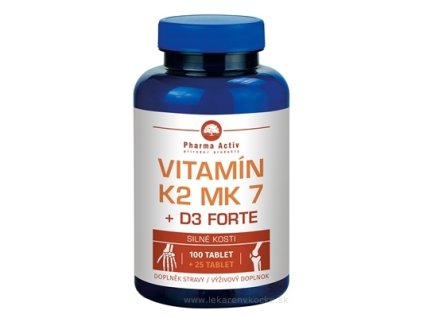Pharma Activ Vitamín K2 MK 7 + D3 FORTE tbl (inov.2020) 100+25 (125 ks)