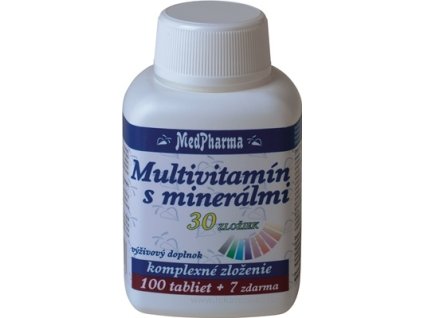 MedPharma MULTIVITAMÍN S MINERÁLMI 30 ZLOŽIEK tbl 100+7 zadarmo (107 ks)