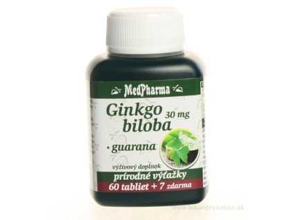 MedPharma GINKGO BILOBA + GUARANA tbl 60+7 zadarmo (67 ks)