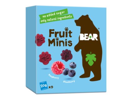BEAR - Malina, čučoriedky – ovocné minis (5x20g)
