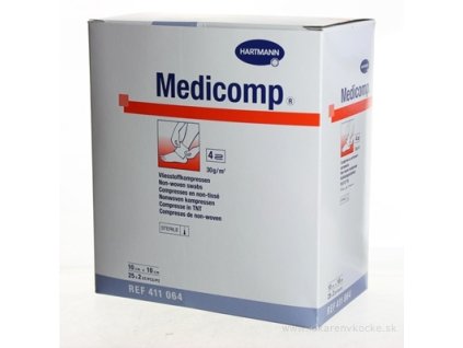 MEDICOMP kompres z netkaného textilu, sterilný (10x10 cm) 50 ks
