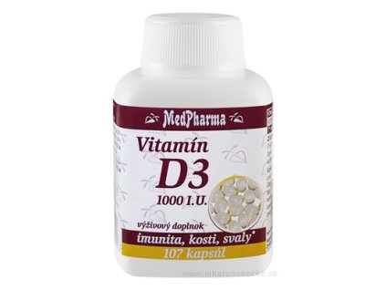 MedPharma Vitamín D3 1000 I.U. 107 ks