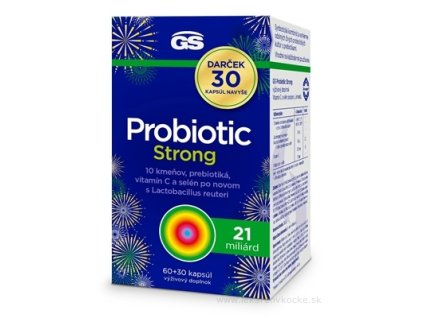 GS Probiotic Strong – 9 kmeňov + vláknina, 90 kapsúl (60+30 ZADARMO)