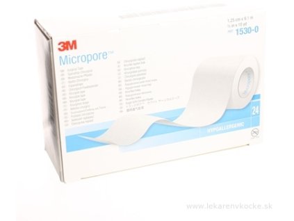 3M Micropore náplasť biela 1,25 cm × 9,1 m – papierová, na cievke, 24 ks