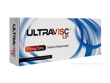 Ultravisc 2,5 % hyaluronát sodný v predplnenej injekčnej striekačke 75 mg, 3 ml