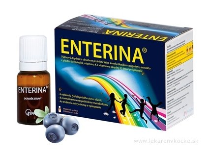 Enterina sol 8×10 ml – liečba hnačky, probiotikum Bacillus coagulans, vitamíny B-skupiny & K, na trávenie (80 ml)