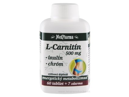 MedPharma L-CARNITÍN 500 MG + INULÍN + CHRÓM tbl 60+7 zadarmo (67 ks)