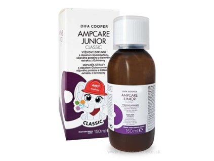AMPCARE JUNIOR CLASSIC sirup pre podporu imunity (Echinacea, Glukomanán), 150 ml