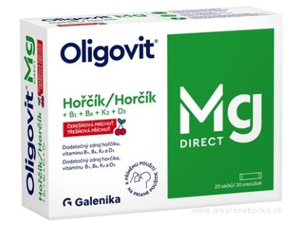 Galenika Oligovit Mg Direct 20 vrecúšok s práškom s čerešňovou príchuťou