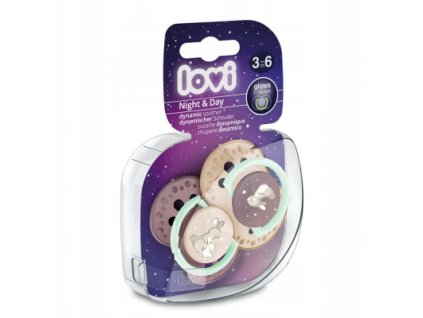 Lovi dynamický utišujúci cumlík Dynamic soother 3-6m 2 ks Noc a deň