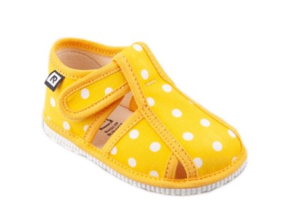 RAK Papuče žlté bodka, zatvorené veľkosť 20