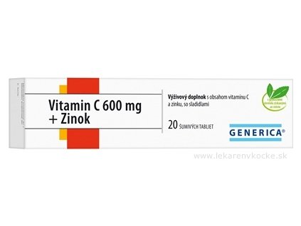 GENERICA Vitamin C 600 mg + Zinok 20 ks