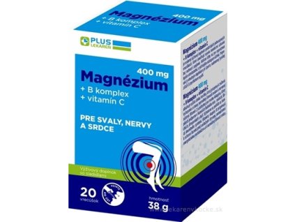 PLUS LEKÁREŇ Magnézium 400 mg+B komplex+vitamín C 20 ks