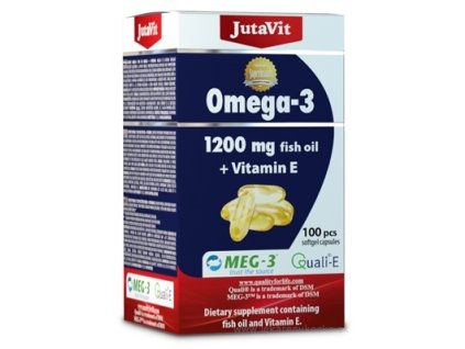 JutaVit Omega-3 1200 rybí olej + vitamín E 100 ks