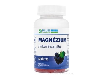 PLUS LEKÁREŇ MAGNÉZIUM s vitamínom B6 želé s príchuťou hrozna 60ks