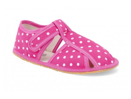 Baby Bare Slippers č. 23 – Ružové barefoot papučky s bodkami, pink dot