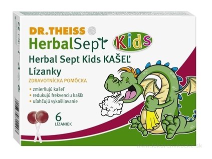 Dr.Theiss HerbalSept Kids KAŠEĽ 6 ks