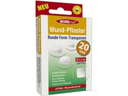WUNDmed Kruhová náplasť Transparentná 20 ks