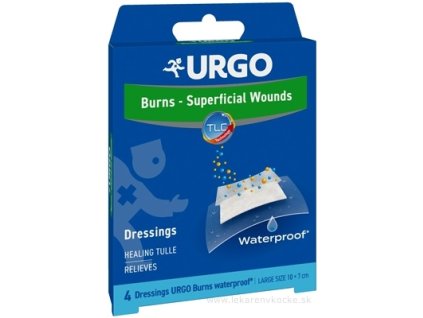 URGO Burns lipidokoloidná náplasť vodeodolná 10 x 7 cm 4 ks