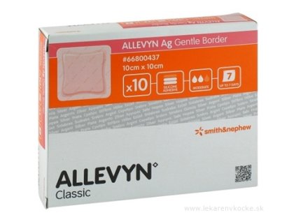Allevyn Ag Gentle Border Krytie na rany s obsahom striebra (10 x 10 cm)