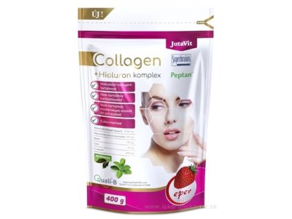 JutaVit Kolagén 10 g + Hyalurón komplex - Jahoda 400 g