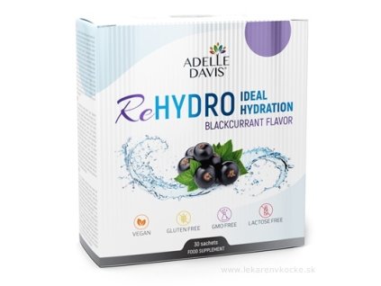 Adelle Davis ReHYDRO – prášok na pitný režim s príchuťou čiernej ríbezle, 30 vreciek (nové balenie 2024)