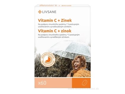 LIVSANE Vitamín C + Zinok tbl s postupným uvoľňovaním 1x60 ks