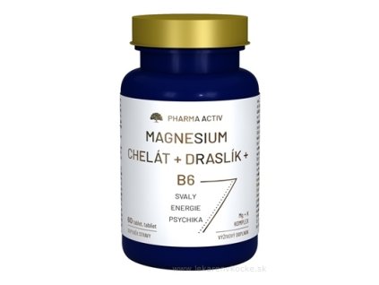 Pharma Activ Magnesium Chelát + Draslík + B6 – výživový doplnok, 60 tabliet