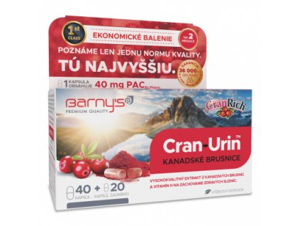 Barnys CRAN-URIN KANADSKÉ BRUSNICE cps 40+20 zadarmo (60 ks)