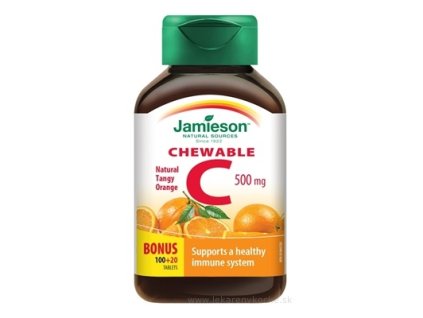 JAMIESON VITAMÍN C 500 mg pomaranč tbl na cmúľanie, 100+20 zadarmo (120 ks)