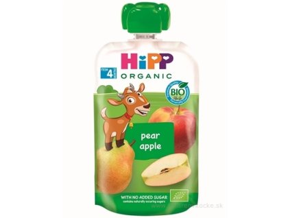 HiPP HiPPis BIO – ovocná kapsička hruška a jablko, od 4. mesiaca, 100 g
