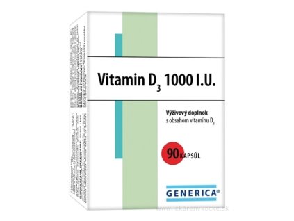 GENERICA Vitamin D3 1000 I.U. 90 ks