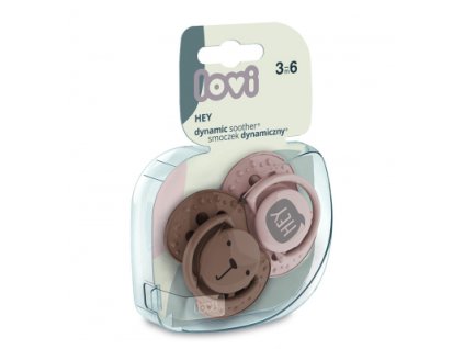 Lovi dynamický utišujúci cumlík HEY girl 3-6m 2 ks