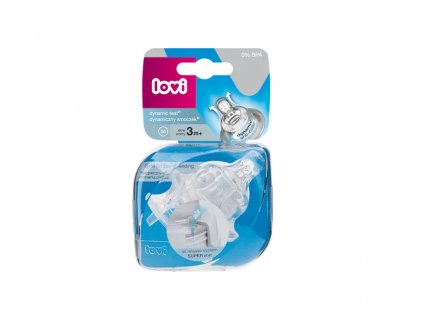 LOVI SuperVent dynamický cumlík (pomalý prietok, 3 m+, silikónový) – balenie 2 ks