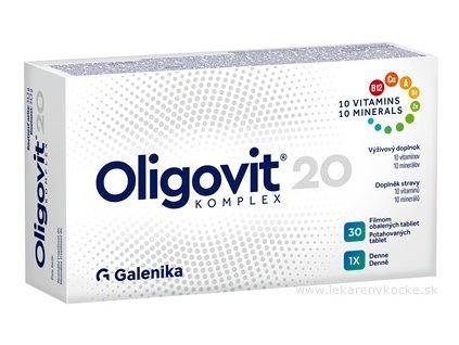 Galenika Oligovit 20 Komplex (10 vitamínov a 10 minerálov) 30 tabliet