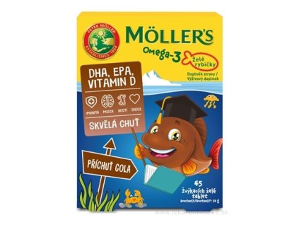 Moller´s Omega-3 Želé rybičky 45 žuvacích tabliet s príchuťou Cola