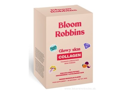 Bloom Robbins Glowy Skin - COLLAGEN prášok na prípravu nápoja vo vrecúškach, príchuť mango/maracuja 30 ks