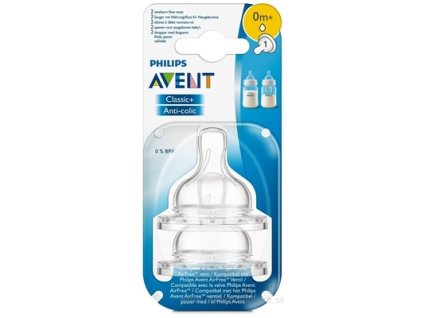 AVENT CUMLÍK na fľašu Klasik 1 otvor 2 ks