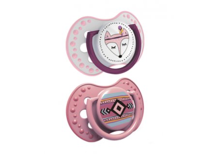 LOVI Silikónový dynamický cumlík 6-18m 2 ks Indian Summer Dievča