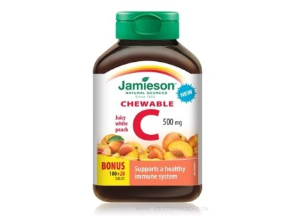 JAMIESON VITAMÍN C 500 mg broskyňa tbl na cmúľanie, 100+20 zadarmo