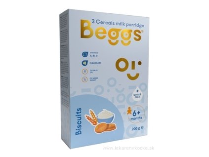 Beggs Mliečna kaša 3zrnná So sušienkami 200 g