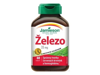 JAMIESON ŽELEZO 35 mg S POSTUPNÝM UVOĽŇOVANÍM 60 ks