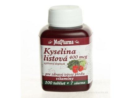 MedPharma KYSELINA LISTOVÁ 400 mcg tbl 100+7 zadarmo (107 ks)