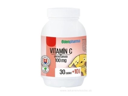 EDENPharma VITAMÍN C 100 mg príchuť jahoda tbl 30+10 zadarmo (40 ks)
