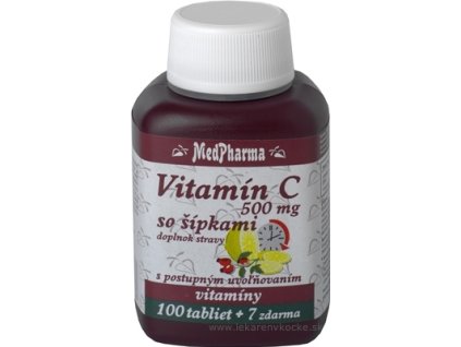 MedPharma VITAMÍN C 500MG so šípkami tbl (s postupným uvoľňovaním) 100+7 zadarmo (107 ks)