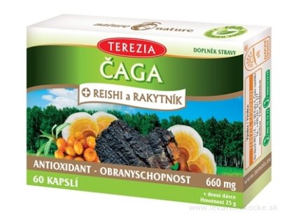TEREZIA ČAGA + REISHI a RAKYTNÍK 60 ks