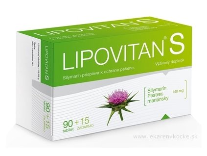 Lipovitan S 105 tabliet (90 + 15 zadarmo) – silymarín pre podporu pečene a detoxikáciu