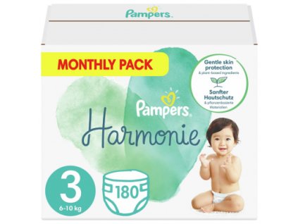 PAMPERS Harmonie Plienky jednorazové 3 (6-10 kg) 180 ks - MESAČNÁ ZÁSOBA