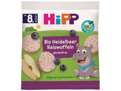 HiPP BIO ryžové oblátky s čučoriedkami – od 8. mesiaca, 30 g