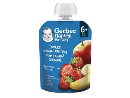 Gerber Natural Kapsička Jablko, banán a jahoda 90 g